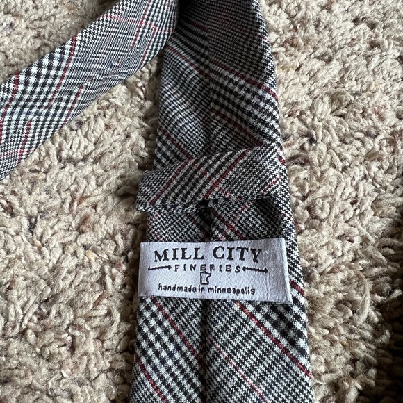 Lot of 2 Mill City Fineries Neck Ties Neckties Plaid Paint Splatter - Picture 3 of 5